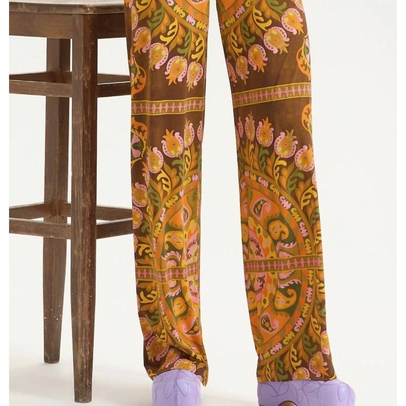 New Maliparmi Suzani Jersey Trousers In Brown